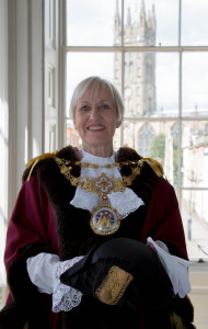 Photo of Christine Cross wearing the Mayoral regalia